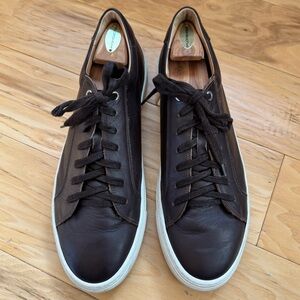 Suitsupply leather sneakers brown low top tennis shoe men’s size 13